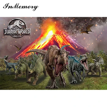 InMemory Jurassic World Ozadje Fotografije Studio za Rojstni dan Fant Prilagodite Foto Kulise Dinozaver Okraski Stranka