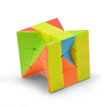 Izkrivljena Nezakonitih 3x3x3 Speed Magic Cube Stickerless Twist Puzzle Igrača Možganov Teaser 3D IQ Igre ABS Multi-Barvni Darilo 3x3 Čudno