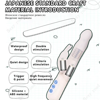 Japonska sex igrače za žensko silikagel rabbit vibrator Teleskopsko Femal vrtenje žogo vibracijska palica klitoris stimulator Orgazem adul