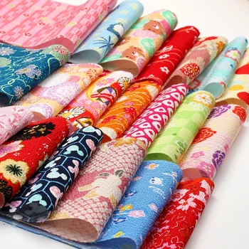 Japonski Slog Tkiva Tkanine Tkiva Popravek Tiskane Bombažne Krep Retro Kimono Obrti DIY Dekoracijo Mozaik Tilda Krpo