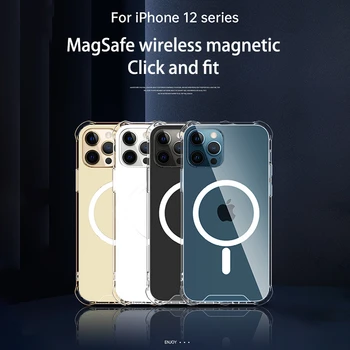 Jasno Akril Primeru Za iPhone 12 12Mini Pro Max Primeru Telefon Podpira Brezžično Polnjenje Spusti Varstvo Vrečko Fundas Coque