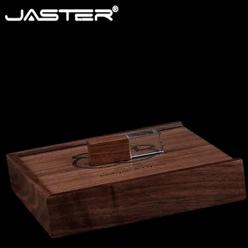 JASTER USB2.0 orehovega lesa polje (170 * 170) flash disk, kristalno pen drive 4G, -8 G 16 G 32 G 128GB 64 G U disk poroko spominsko darilo