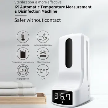 K9 2-v-1 brezkontaktno Digitalni Infrardeči Termometer in Samodejni Senzor Milo Razpršilnik za Office Hotel Center Zunanji/Notranji