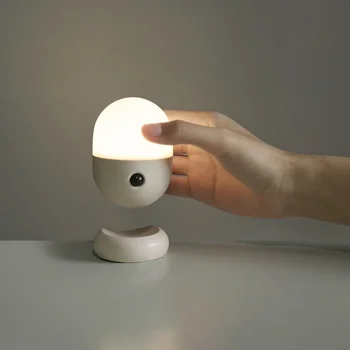 Kapsula LED Nočna Lučka Spalnica Zaščito za Oči Postelji Magnetni Sesalna Luči senzor gibanja USB Polnjenje Stenska Svetilka