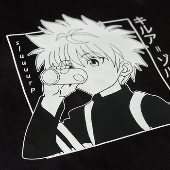Kawaii Hunter X Hunter Tshirt Moški Kratek Rokav Killua Majica Zoldyck T-shirt Opremljena Mehko Bombažno Anime Manga Tee Shirt Oblačila