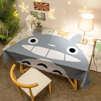 Kawaii Totoro Japonske Anime Prt za Mizo Nepremočljiva Pravokotnik Tabela Mehko Krpo Domačega Tekstilnega Kuhinja Stranka Dekoracijo