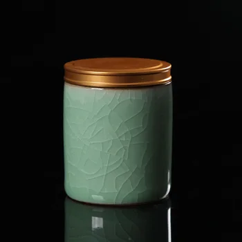 Kitajski Mini Čaj Pločevinke Longquan Celadon Prenosni potovanja Čaj Posode Kung Fu Čaj Nastavite pečat Jar Sladkarije Shranjevanje Vintage Doma Dekor