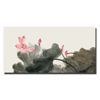 Kitajski Slog Lotus Cvetje Platna Slike Velikosti Domačega Blaga Wall Art Plakati Tradicionalnih Oljno Sliko Za Posteljo, Soba Dekor
