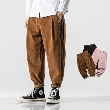 Kitajski stil moškega velik obseg maščobe svoboden velvet harem hlače luč širok noge hlače priložnostne jeseni, pozimi moda