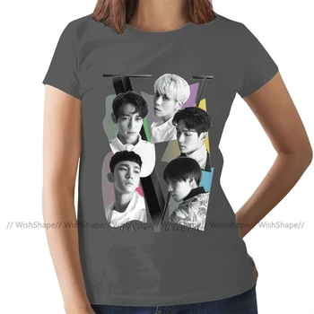 Kpop Shinee T-Shirt SHINee Tour Plakat Grafični T Shirt Kratek Rokav Ženske tshirt Zelena O Vratu Dame Tee Majica