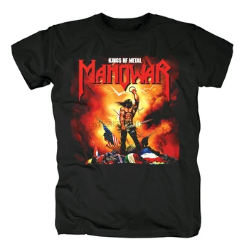 Kralji Kovinskih Manowar Kritje Heavy Metal Power Metal Moških Black T Shirt Poleti Smešno Boy Bombaža T-Srajce