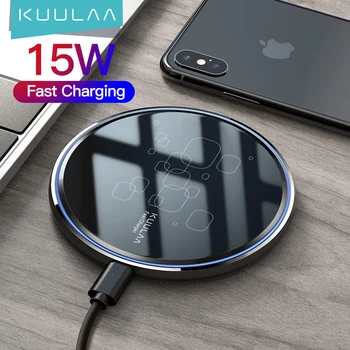 KUULAA 15W Qi Brezžični Polnilnik Za Xiaomi Mi 9 Pro Ogledalo Brezžično Polnjenje Pad Hiter Polnilec Za iPhone 11 X XS Max XR 8 Plus