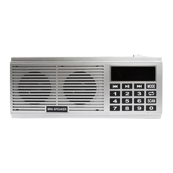L-518 Digitalni Predvajalnik Glasbe MP3 Zvočnik Mini Prenosni Mini Auto Scan FM, AM (MW Radio Sprejemnik(Srebrni)