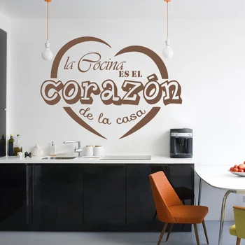 La Cocina Corazón Stene Decals je za Družino Kuhinja Recept Dekoracijo španski Aplicirano Umetnosti Doma Dekor S Srcem Nalepke HY2017