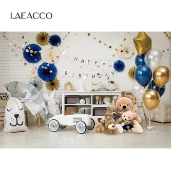 Laeacco Happy Baby Rojstni Balon Sivo Steno Igrače Družino Ustrelil Otroka Otrok Portret Ozadje Fotografske Ozadju