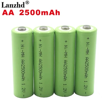 Lanzhd 2500mAh baterije AA Baterija za ponovno Polnjenje 2A NiMH Baterije 1,2 V polnilne baterije za Daljinski upravljalnik Toy kamera (4pcs-40pcs)