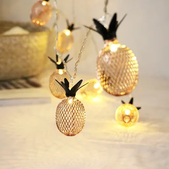 LED kovinsko votlih ananas luči Božič, Valentinovo pravljice garland luči niz baterije počitnice LED luči dekor