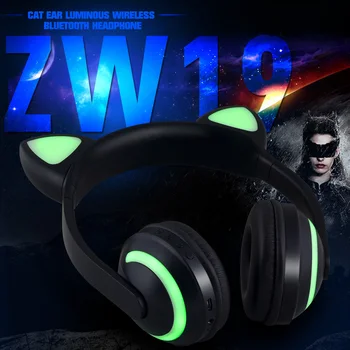 LED Luči Mačka Ušesa Brezžične Bluetooth Slušalke Utripa Stereo Žareče Glasbo, Slušalke Zajec Ušesa Gaming Slušalke Z Mikrofonom