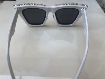 Leopard moda Barva Ženske Mačke Oči, sončna Očala Diamond Plastična Očala za Sonce UV400 Kvadratnih Odtenki Očala Gafas de sol
