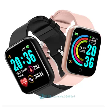 Lesfit Y68 Bluetooth Android Moški Šport Pametno Gledati Ženske Nepremočljiva Smartwatch Digitalni Elektronski Relogio Ura Fitnes Tracker