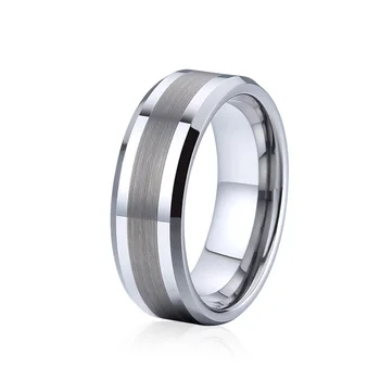 Ljubezen Zavezništvo Moške Volframov karbid nakita srebrne barve prirezani poroke poroka band par obročev za moške in ženske 6 mm 8 mm