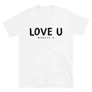 Love U Monsta X Majica s kratkimi rokavi Ženske Kpop, Ki Vam je Ljubezni T-Shirt Priložnostne Aligator MonstaX T-majice Monbebe K-Pop Fandom Oblačila