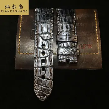 Luksuzni Aligator Watchbands po Meri Watch Universal Band Retro Pravega Usnja Pasu 20 MM 22 MM 24 MM Ročno Krokodil Kože Trak