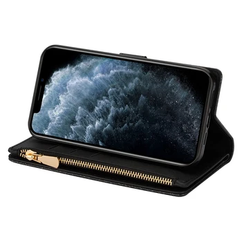 Luksuzni Lasersko Graviranje Usnjena torbica za IPhone 11 Pro Max X XR XS Denarnice Flip Primerih za IPhone Mini 12 8 7 6 6S Plus Kritje Coque