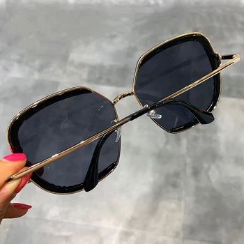 Luksuzni Nosorogovo Prevelik kvadratnih sončna očala Clear Leče Kovinski Plamen Moški Ženske Vintage sončna očala Odtenki zonnebril dames