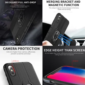 Luksuzni Prst Prstan Primeru Za Huawei Honor 8X 8 X JSN-L21 za 6,5 palčni Hrbtni Pokrovček Za Huawei Honor 8X Max 7.12 palčni Phonecase KONSMART