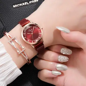 Luksuzni Ženske Zlitine Magnet Watch Modne Dame Quartz ročno uro Elegantna Ženska Zapestnica Gledam Ženske Magnet Watch Reloj Mujer