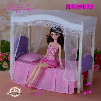 Lutka pohištvo oprema Princesa posteljo Toaletno mizico play set za barbie 1/6 otroci igrače