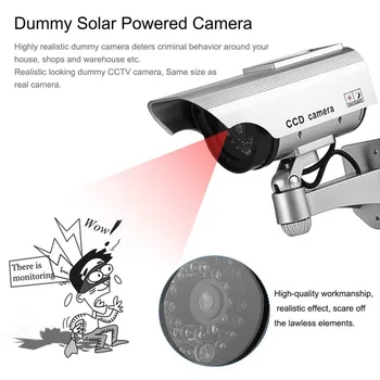 Lutke Lažne Kamere Sončne Energije Imitacije Visoko Simulacije CCTV Kamere na Prostem Zaslonu Nepremočljiva nadzorna Kamera Bullet Fotoaparat