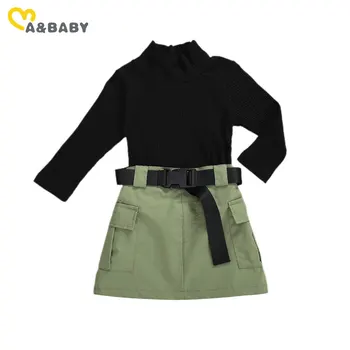 Ma&Baby 1-6Y Moda Malčka Otrok Dekliška Oblačila, ki Črno Puloverji Vrhovi Pasu Krila, Obleke, Jeseni, Pozimi Otrok, Določa