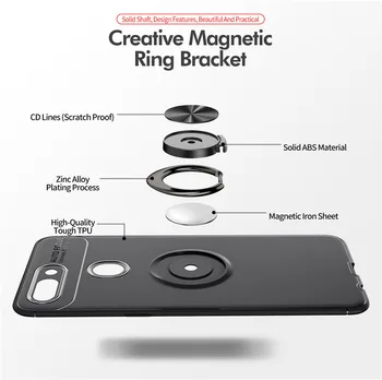 Magnetni Obroč Stojalo Primeru za Xiaomi mi 8 Lite mi8 Razkošje Mehke Silikonske Primeru, Kaljeno Steklo+Polno Kritje za Xiaomi mi 8 Lite mi8 8