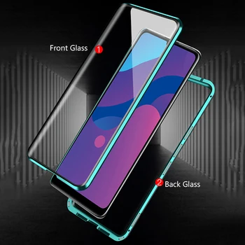 Magnetni Primeru Za Huawei Honor 9A Primeru Luksuznih Dvojno Kaljenega Stekla Celotno Zaščitno Odbijača Težko Hrbtni Pokrovček Za Čast 9A 9 Primera