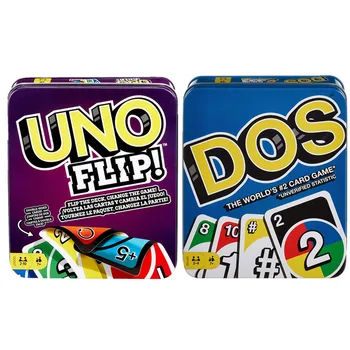 Mattel Igra UNO : Flip & Dos Tin Zabavno Igro Krovu Visoko Zabavno Multiplayer Igra Igrače, Igre s kartami Uno Puzzle Kartico igrače