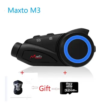 Maxto M3 Motoristična Čelada Interkom Bluetooth, WIFI Recorer Skupina 6 Kolesarjev Moto Interfonski 1080P DVR Dash Fotoaparat Fit V6, V8 BST3
