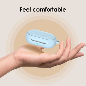 Mehke Silikonske Slušalke Pokrovček za Samsung Galaxy Brsti Primeru Polnjenja Polje Anti Drop Brezžične Slušalke Zaščitna Coque s Kavljem