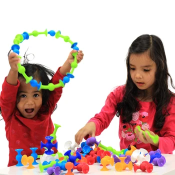 Mehko gradniki Otroci DIY Squigz Bedak Smešno Silikonski Blok Model Gradnje Igrače Kreativna Darila Za Otroke Boy