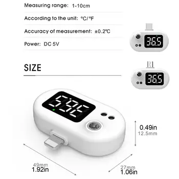 Mini Pametni USB Digitalni Termometer Thermopile Senzor Prenosni brezkontaktno Čelo Telo Termometer za Odrasle Otroke