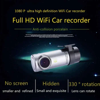 Mini WiFi 1080P Dash Cam USB G-senzor Avto DVR Kamera kamera Kamera 1080x720P 30fps AVI Avto Dodatki, G-senzor