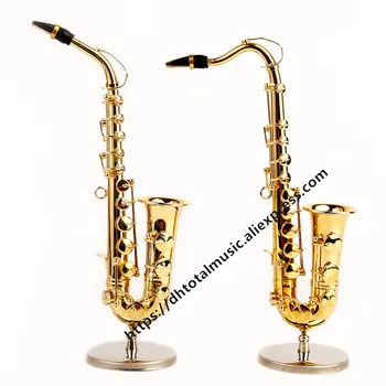 Miniaturni Glasbila Mini Saksofon S Kovinsko Stojalo Zbirka Dekorativne Okraske Alto Tenor Saksofon Darila