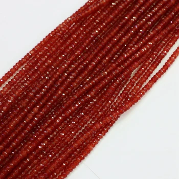 Moda naravni kamen rdeče carnelian agat nov modni oniks 2*4 mm gladko abakus svoboden kroglice diy lep Nakit 15