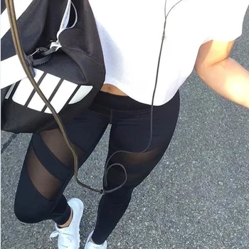 Moda Za Fitnes Ženske Dokolenke Vaja Slim Legging Seksi Žensk Push Up Hip Femme Jegging Visoko Pasu Leggins Očesa Pleteno