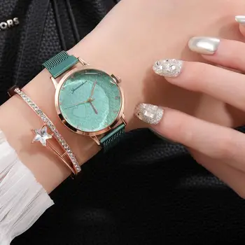 Moda za Ženske, Magnetni Ročne Priložnostne Ženske Diamond Quartz Ure Žensk Magnet Watch Luksuzni Ženska Ura Vroče Trendy