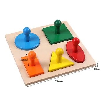 Montessori Več Obliko, Barvo Puzzle Oblike Jumbo Gumb Puzzle Malčka Predšolskih Učno Gradivo Organoleptične Igrače za Otroke
