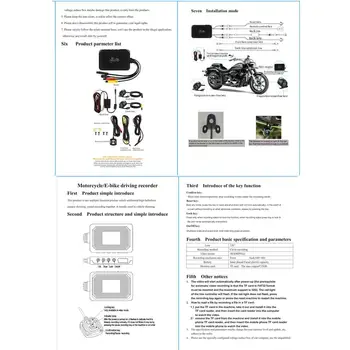 Motorno kolo DVR Motocikel Fotoaparat 1080P HD Dvojno Objektiv Prednje in Zadnje Vožnje Snemanje Night Vision Vozila Diktafon