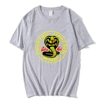 Moška T-Shirt Cobra Kai Letnik Cotton Tee Majica Kratek Rokav Karate Ženske Oblačila Posadke Vratu Vrhovi Plus Velikost Moška Majica s kratkimi rokavi