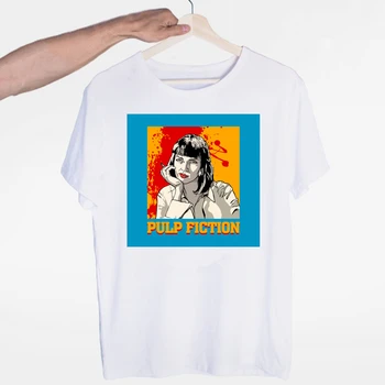 Moške Pulp Fiction TRAVOLTA SAMUEL JACKSON T-shirt Unisex O-Vratu, Kratke Rokave Priložnostne Poletje Modni Tshirt Ženske